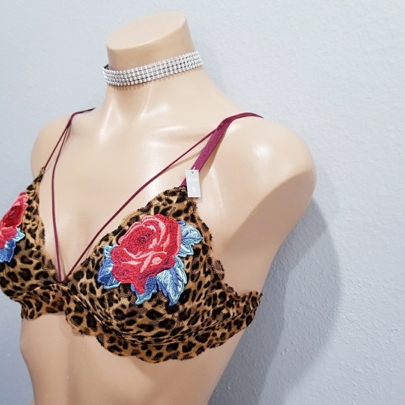 NEW PINK Victoria's Secret lace triangle bra S - Picture 5 of 5